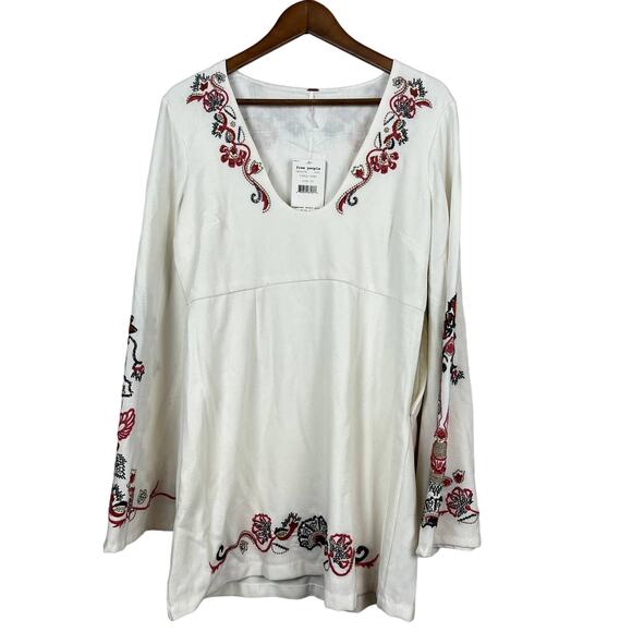 NEW! Free People Peasant Dress Scoop Neck Bell Sleeve Boho - 12 - Picture 1 of 6